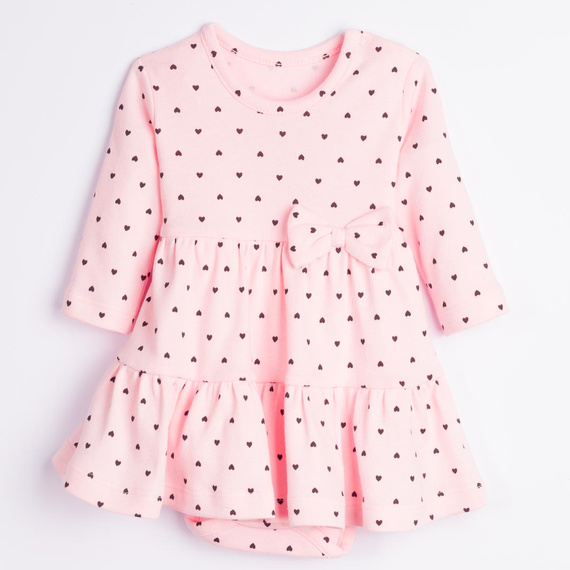 Kleid-Body Nicol Tosia 225160 100% Baumwolle Rosa mit Herzen und Rüschen
