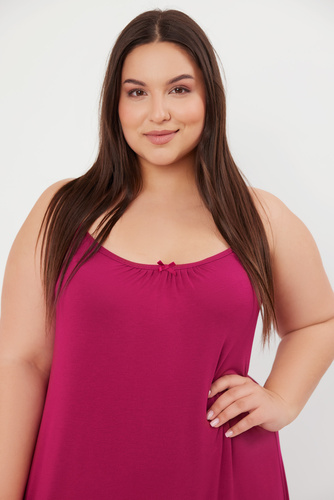 Style Nachthemd, schmaler Träger Italian Fashion - Wein