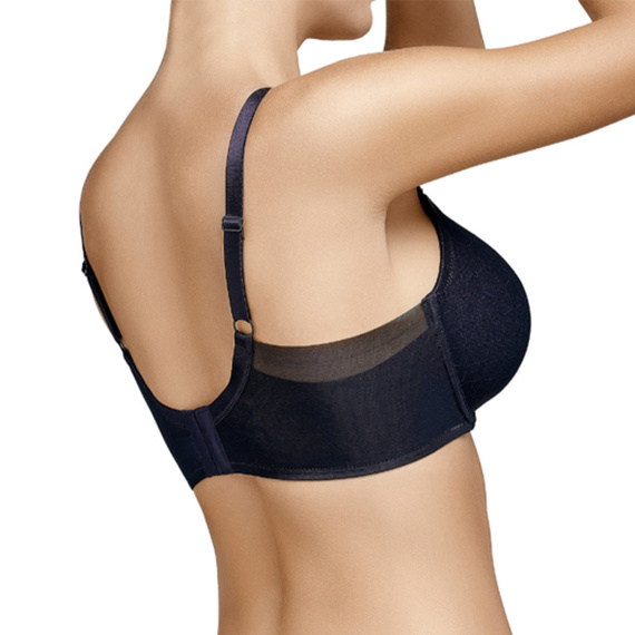 Schwarzer gepolsterter BH Katia Selene – mit tiefem Ausschnitt und Tülleinsätzen