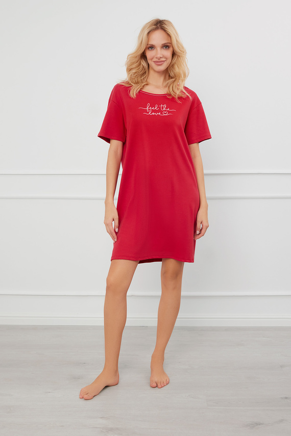 Evora kurzärmeliges Nachthemd Italian Fashion- rot 