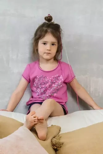 Ontega Mädchen Schlafanzug Italian Fashion - amaranth/ dunkelblau