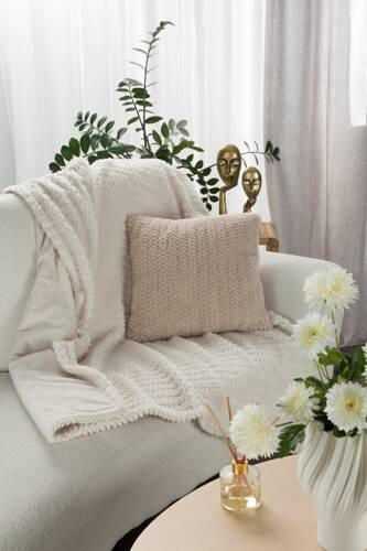 Laris Decke, Mikrofaser-Tagesdecke, Eurocurtains, Creme