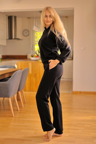 Brav Mirale Damen-Trainingsanzug | Bequemes Baumwollset | Polnische Produktion – schwarz