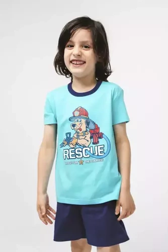Remek Jungen Schlafanzug kurzarm, Hose Italian Fashion - türkis