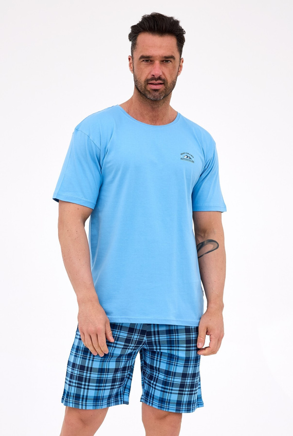 Herrenpyjama Cornette 326/311 Ready 2 blau – Baumwolle, kurze Ärmel, bequem und stilvoll