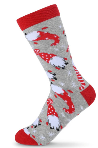 SKCH01 Be Snazzy Weihnachtssocken hellgrau 1 – Baumwolle, gemustert, flache Nähte