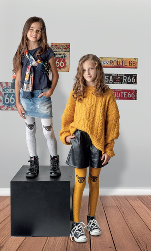 DR 2423 Felinka Mädchen-Strumpfhose aus Knittex-Curry