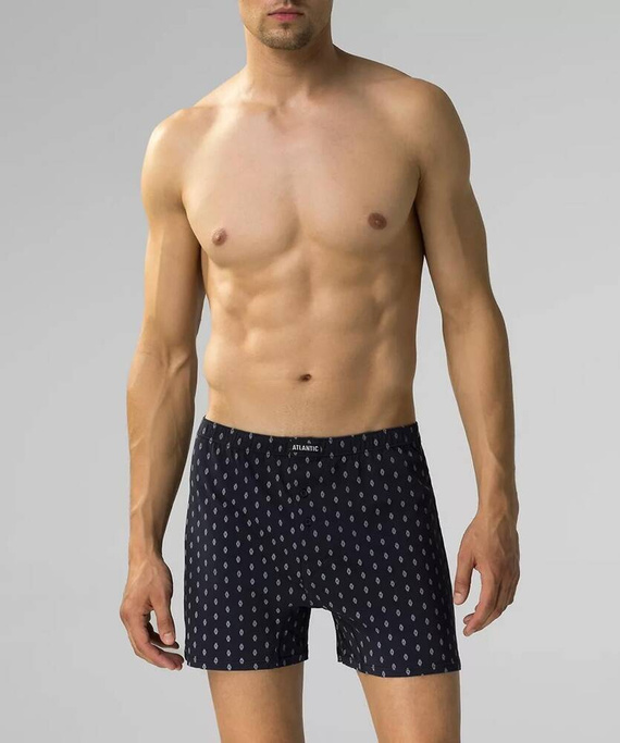 2MBX-057 Atlantic Herren-Boxershorts – Marineblau-Grau