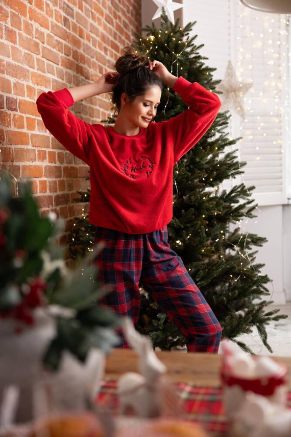 Cordelia Sensis Damenpyjama - Marineblau-Rot