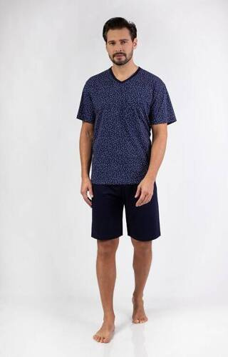 481 Regina Herrenpyjama – Marineblau