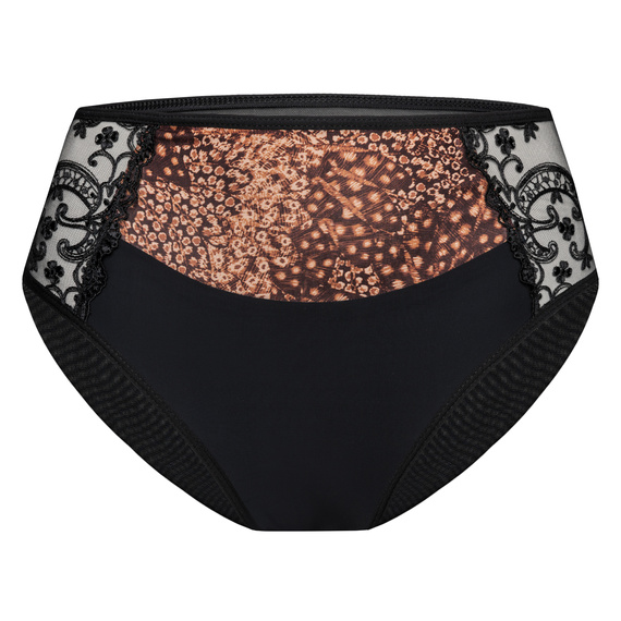 Vena VF-473 schwarz-zimtfarbene Slips – bequeme Damen-Slips mit Spitze