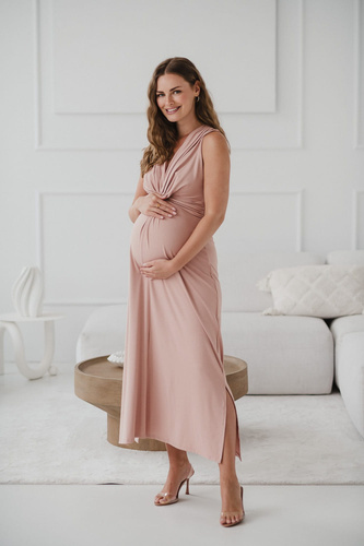 Loop Maxi-Umstands- und Stillkleid Milk&Love, Puderrosa