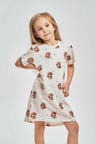 Mädchen Nachthemd Coco 3548 Taro braun – 100% Baumwolle, Hunde, Kurzarm