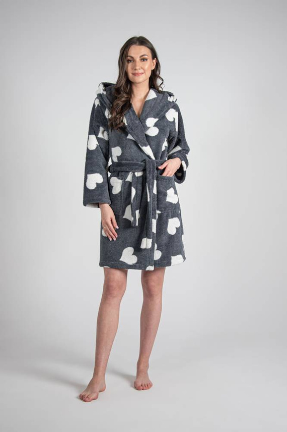 671 Hearts Kurzer Morgenmantel für Frauen Forex - graphit