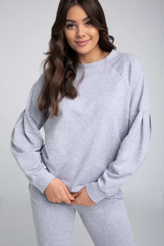 Parma Damen Langarmset, Hose Italienische Mode - grau