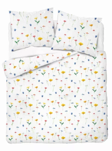 5486 A Detexpol Satin Stories Satinbettwäsche weiß | 100 % Baumwolle, Satinbindung, Reißverschluss, Geschenkverpackung