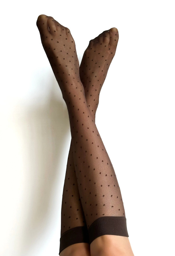 Puntini Veneziana Cappuccino Kniestrümpfe – zart, mit nicht drückendem Bündchen | Komfort und Eleganz