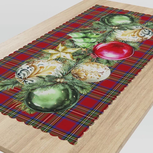 PBN274 Baubles Weihnachtstischläufer Marquet rot