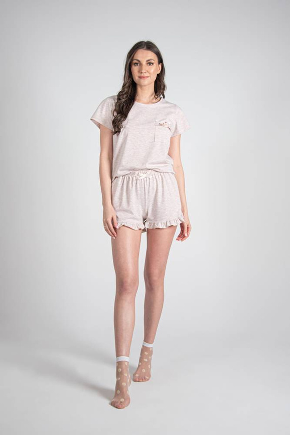 678 Mariposa II Forex Damen Schlafanzug - beige melange