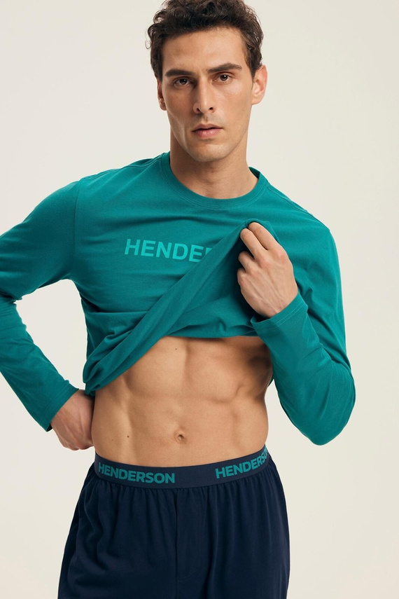 Core 43490 Vise Henderson Herren-Pyjama grün – Baumwolle, lange Ärmel, elegante Verpackung