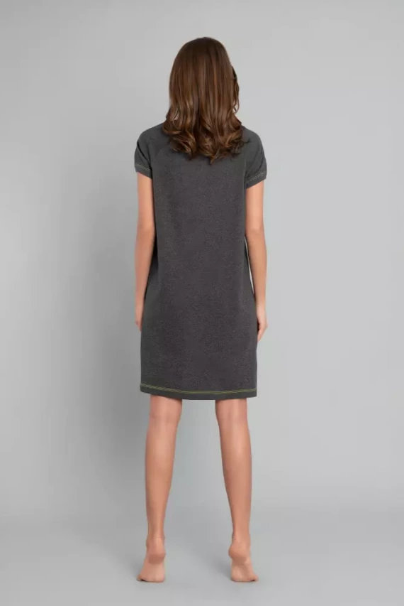 Volta Kurzarm-Nachthemd Italian Fashion - dunkel melange/grün