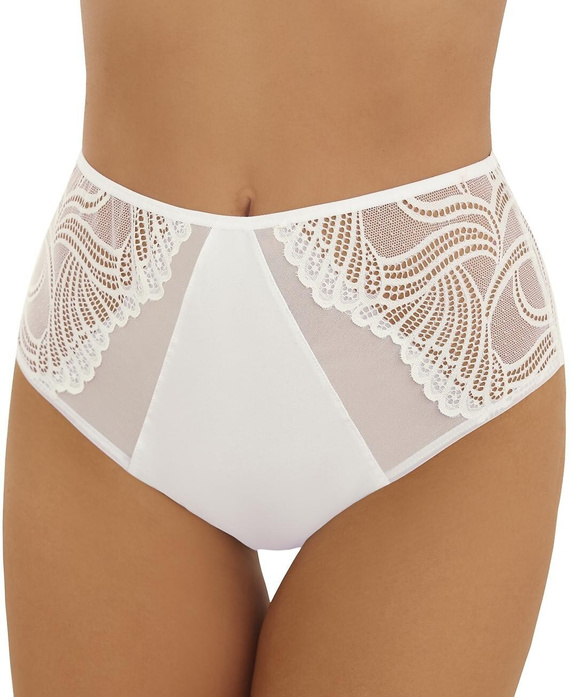 Stringtanga Pia Emili hohe weiße Baumwoll-Stringi mit Spitzenrücken für Damen