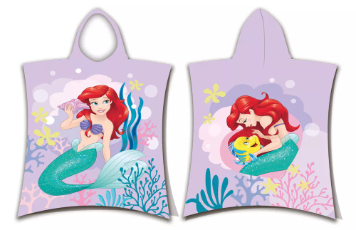 Kinderponcho Ariel Meerjungfrau rosa Kapuzenhandtuch Disney Jf24 Für Pool, Strand, Bad Jerry Fabrics