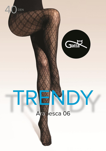 Strumpfhose Arabesca 06 Gatta – 40 den, dekoratives Muster, matt