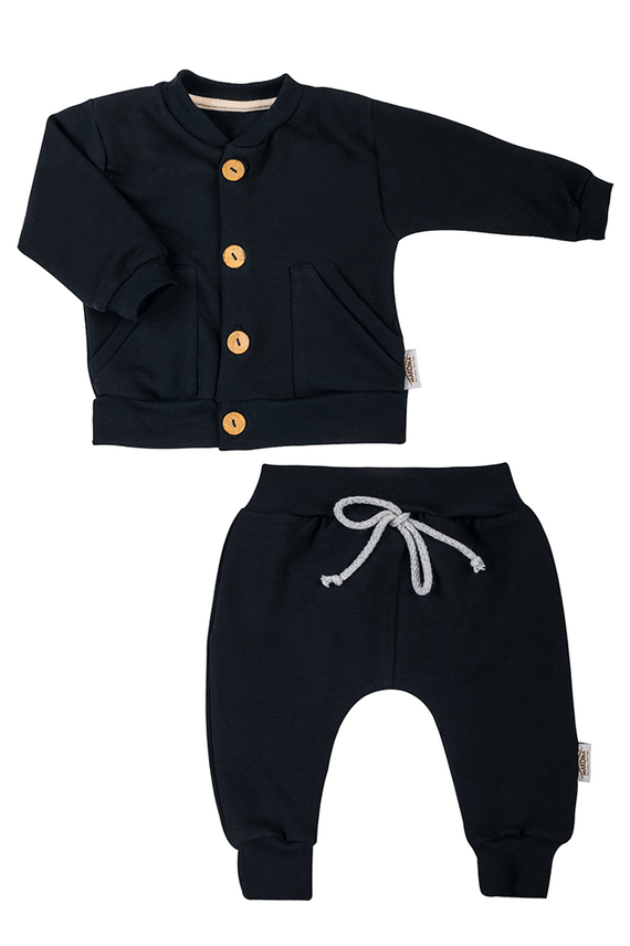 11196JB Makoma Baby-Trainingsanzug „Joy Black“, schwarz