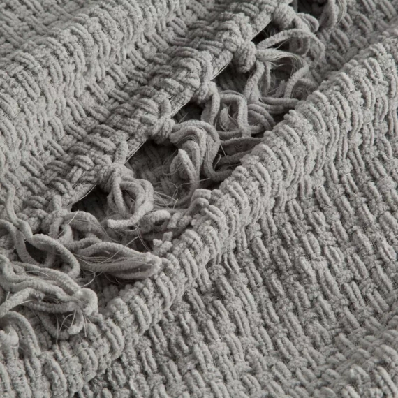 Suzi Decke, Tagesdecke, gewebt mit Fransen, Eurocurtains, grau