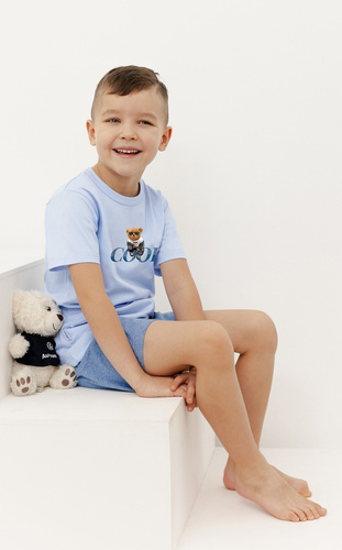 3410, 3411 Lucas Taro Jungenpyjama – blau