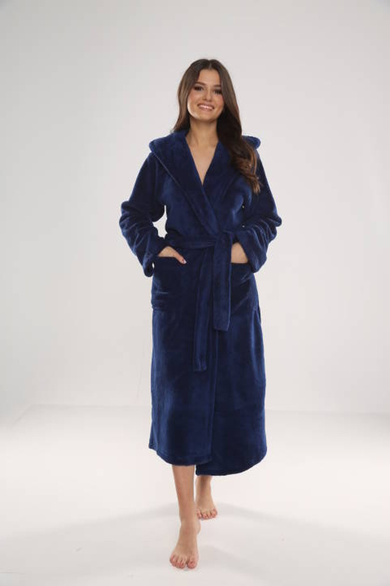 807 Luna II Langer Morgenmantel für Damen Forex - Marineblau