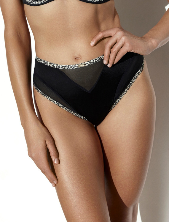 Ava 2292 schwarze Damen-Slips aus Spitze mit Mikrofaser