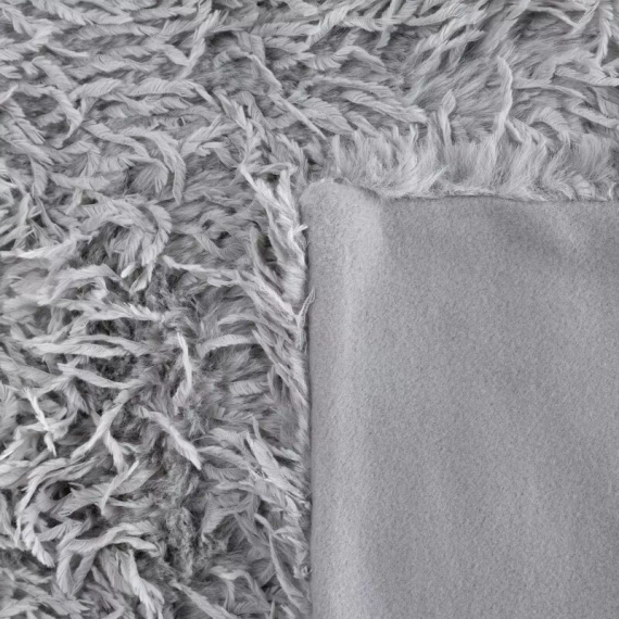 Adore Blanket, zottelige, pelzige Tagesdecke, Eurocurtains, Silber