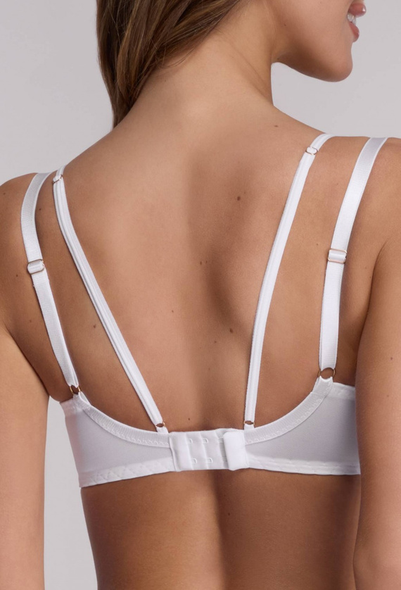 2198 Halbweicher, halbgepolsterter AVA-Spitzen-BH mit Bügel, elegant und bequem – weiß