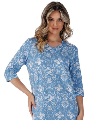 1529 Omia Damenhemd Leveza blau