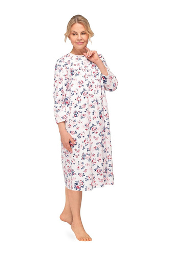 Bogna II 204 Nachthemd Martel 39 rosa Baumwoll-Nachthemd mit langen Ärmeln, knöpfbar, ideal als Geschenk für die Großmutter