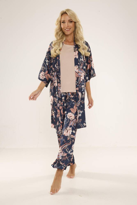 722 Lurdes Damen-Schlafanzug De Lafense - navy blau