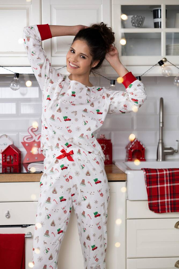 Samantha Sensis Damen Schlafanzug -ecru