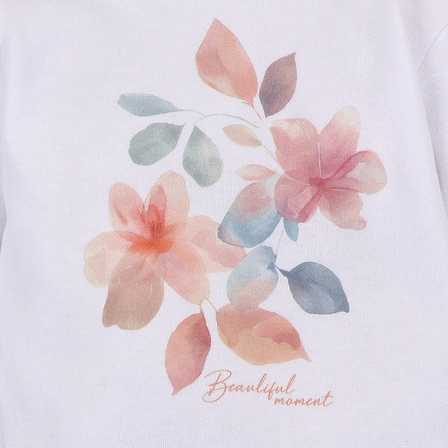 ABN-5416 Bunte Blumen Bio-Baumwoll-Body Nini weiß