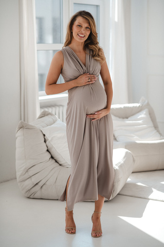 Umstands- und Stillkleid Loop MAXI Milk&Love aus Viskose cappuccino