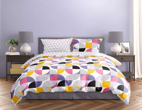 Milargo Verde 008 Geometrische Satinbettwäsche Farograu