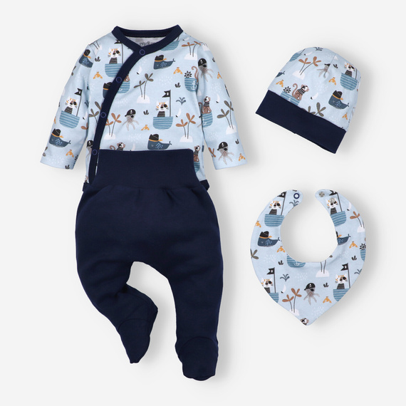 ABK-0012/SAM Piraci Babyset aus Bio-Baumwolle Nini, Marineblau