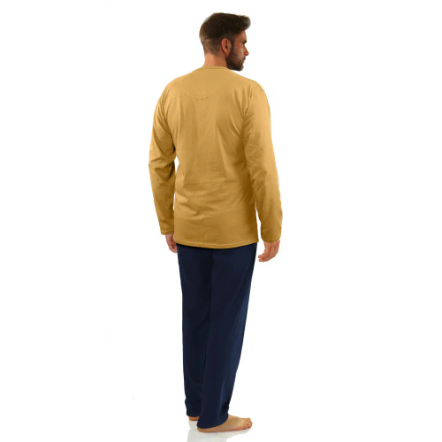 7542 Sesto Senso Herren-Langarmpyjama – Senf