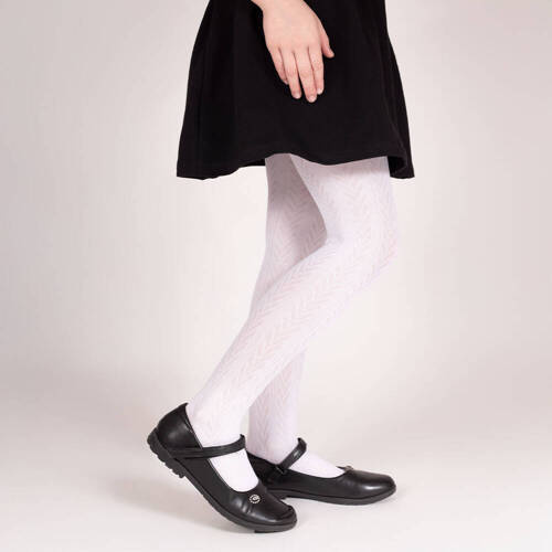 141804 W3 Nicol Jacquard-Strumpfhose – weiß