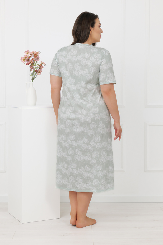 Damen Nachthemd Eleni Italian Fashion 100% Baumwolle, Kurzarm