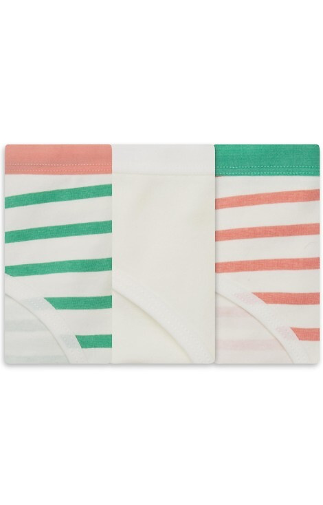 36508-K083 Henderson Damen-Slips in Ecru – Baumwoll-Bikini im 3er-Pack