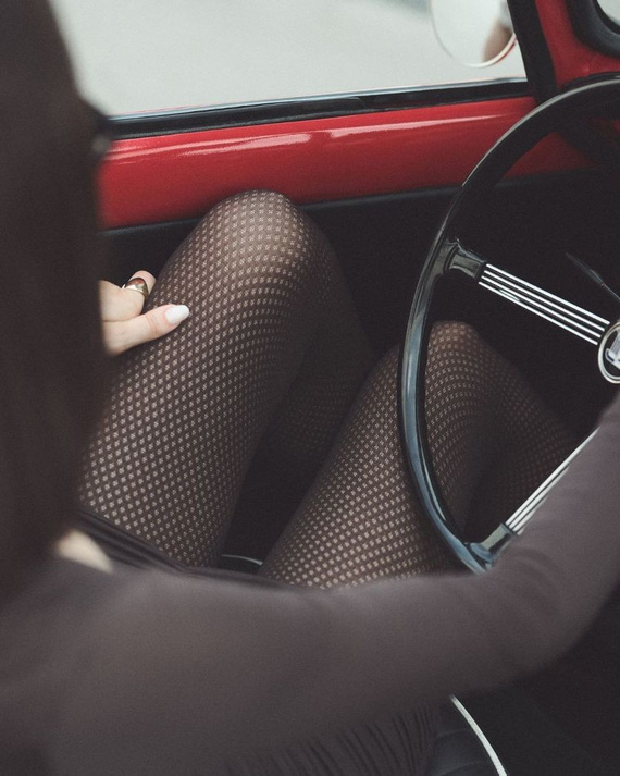 1236 Galia Strumpfhose 80 den Gabriella chocco – gemustert, Samt, 3D-Technologie