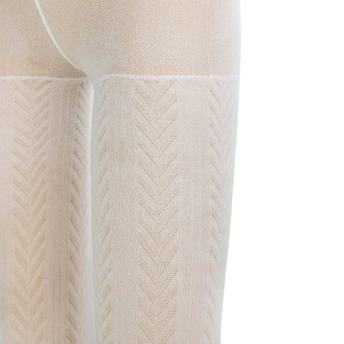 141805 W3 Nicol Jacquard-Strumpfhose – Creme