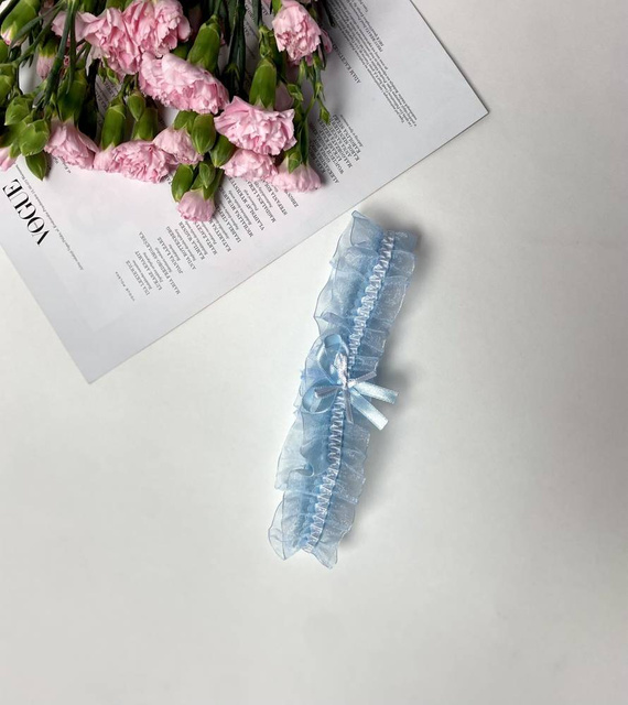 221 De Lafense Chiffon-Strumpfband - hellblau